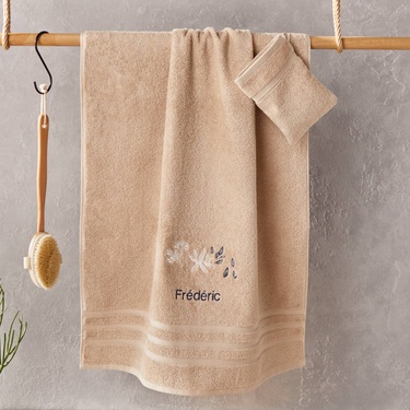 Drap de bain et gant Ficelle